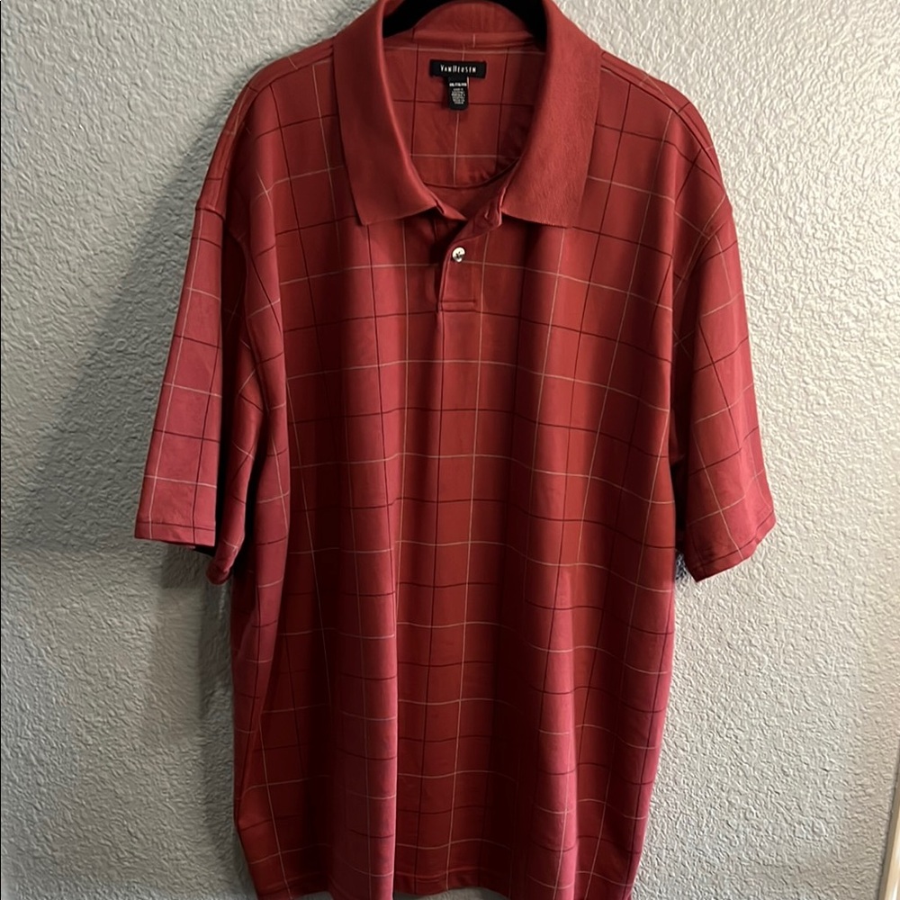 Van Heusen Rust Polo Shirt Casual Cotton Blend size XXL